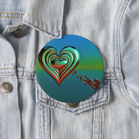 Sky High Hearts Ronde Button 4,0 Cm (In situ)