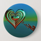 Sky High Hearts Ronde Button 4,0 Cm (Voorkant)