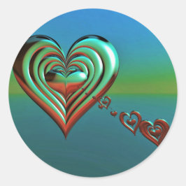 Sky High Hearts Ronde Sticker