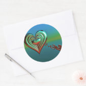 Sky High Hearts Ronde Sticker (Envelop)