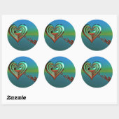 Sky High Hearts Ronde Sticker (Vel)