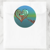 Sky High Hearts Ronde Sticker (Tas)
