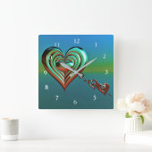 Sky High Hearts Vierkante Klok (Huis)