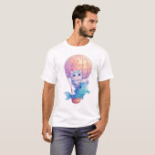 Sky High Kitty � Cute Whimsical Cat Adventure T-shirt (Voorkant volledig)