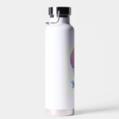 Sky High Kitty � Schattige Whimsical Kat-avontuur Waterfles (Rechts)