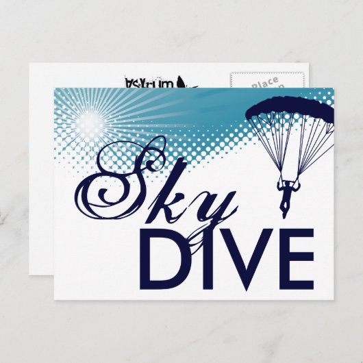 sky high skydiving briefkaart (Voorkant / Achterkant)