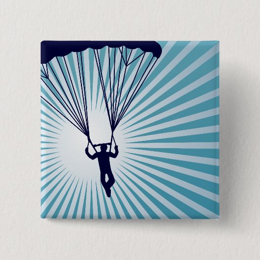 sky high skydiving vierkante button 5,1 cm (Voorkant)