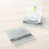 Sky Horizon - Neutrale kleuren Glazen Onderzetter (Schuin)