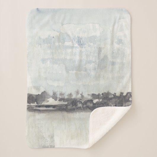 Sky Horizon - Neutrale kleuren Sherpa Deken (Voorkant)