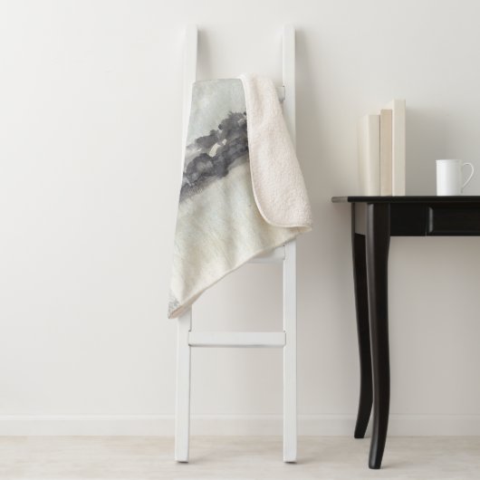 Sky Horizon - Neutrale kleuren Sherpa Deken (In situ)