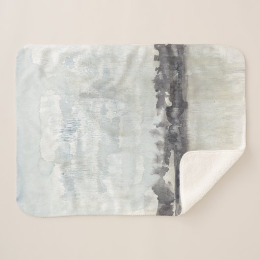 Sky Horizon - Neutrale kleuren Sherpa Deken (Voorkant (horizontaal))