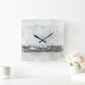 Sky Horizon - Neutrale kleuren Vierkante Klok (Huis)