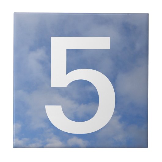 Sky House Number Tile Tegeltje (Voorkant)