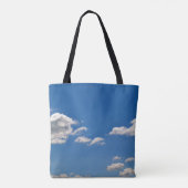 Sky is blauw en witte wolken gaan langs tote bag (Achterkant)