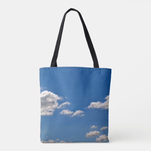 Sky is blauw en witte wolken gaan langs tote bag (Achterkant)