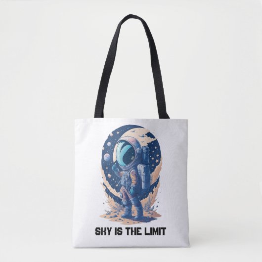 Sky is de grens met Astronaut Tote Bag (Voorkant)