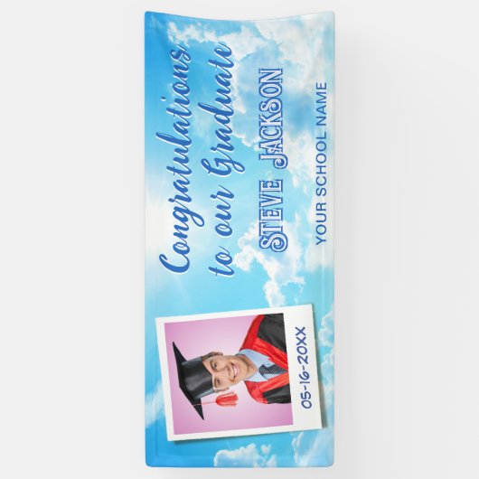 Sky is de limiet van de afstudeerfeest van Congrat Spandoek (Verticaal)