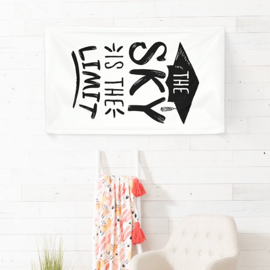 Sky is de Limit Clever Afstuderen Capture Cute Spandoek (Insitu)