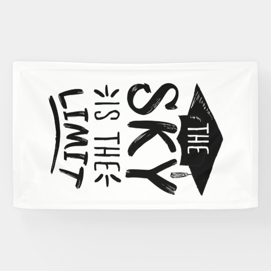 Sky is de Limit Clever Afstuderen Capture Cute Spandoek (Horizontaal)