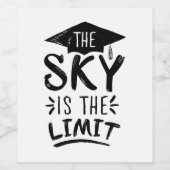 Sky is de Limit Clever Afstuderen Capture Cute Wijn Etiket (Enkel label)