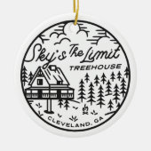 Sky is de Limit Treehouse Kerstornament Keramisch Ornament (Voorkant)
