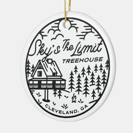 Sky is de Limit Treehouse Kerstornament Keramisch Ornament (Links)