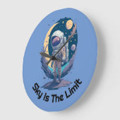 Sky is het Limit Astronaut T-Shirt Perfect cadeau Grote Klok (Hoek)