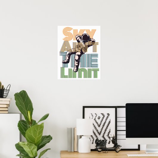 Sky is niet de limiet |  astronautenkoers poster (Thuiskantoor)