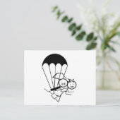 Sky Jump Wedding Briefkaart (Staand voorkant)