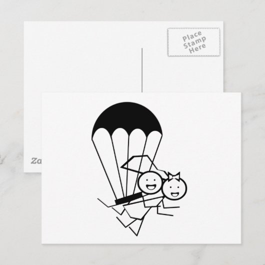 Sky Jump Wedding Briefkaart (Voorkant / Achterkant)