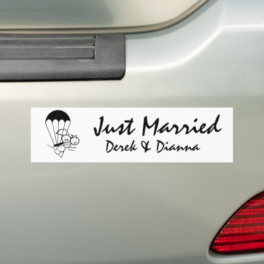 Sky Jump Wedding Bumpersticker (Op auto)