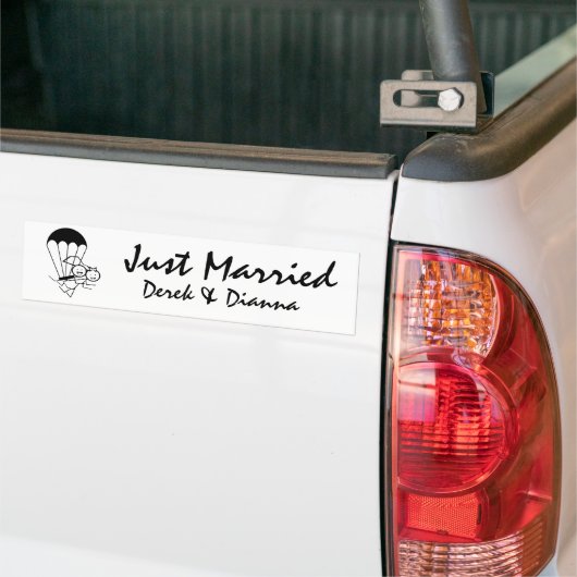 Sky Jump Wedding Bumpersticker (Op Truck)