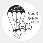 Sky Jump Wedding Ronde Sticker (Voorkant)