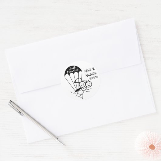 Sky Jump Wedding Ronde Sticker (Envelop)