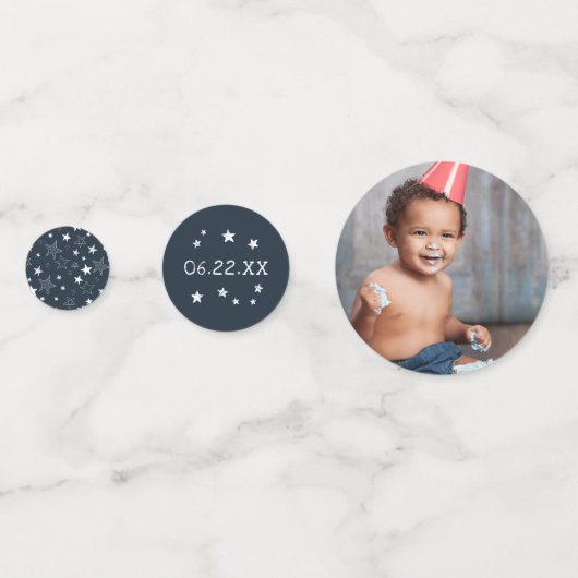 Sky | Kleine gepersonaliseerde Birthday-partij Confetti (Achterkanten)