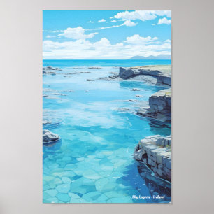 Sky Lagoon IJsland Vintage Travel Poster
