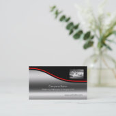 Sky Lamb Clouds, Red Swoosh on metallic effect Visitekaartje (Staand voorkant)