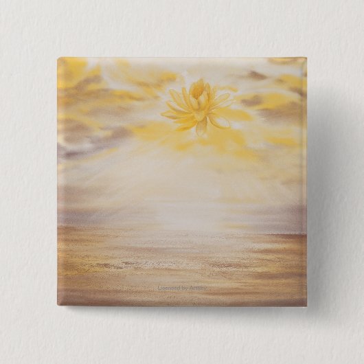 Sky Lotus Vierkante Button 5,1 Cm (Voorkant)