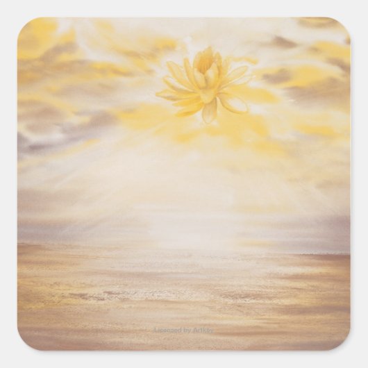 Sky Lotus Vierkante Sticker (Voorkant)