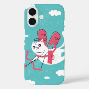 Sky Love Kat Flying Cupid Cat iPhone 16 Hoesje