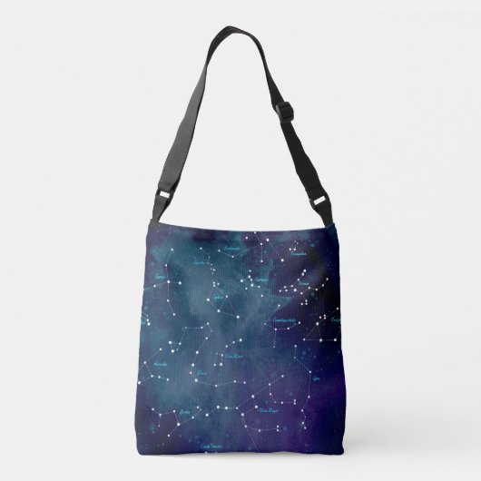Sky Map Constellations Astronomie Crossbody Tas (Achterkant)