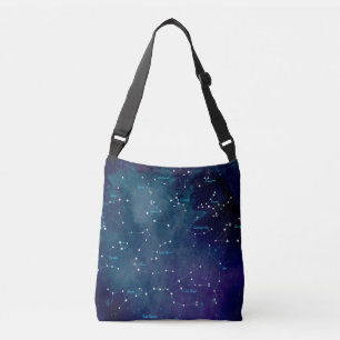 Sky Map Constellations Astronomie Crossbody Tas
