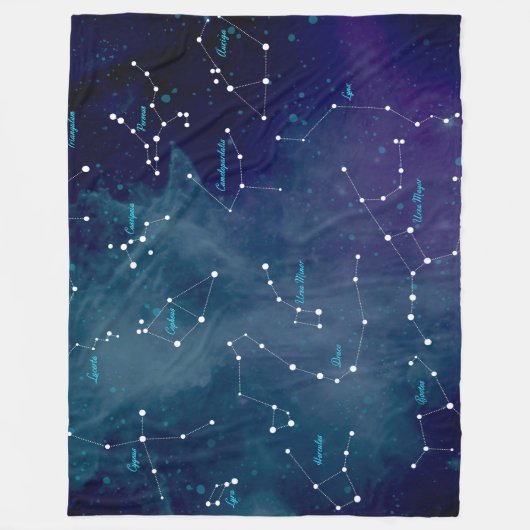 Sky Map Constellations Astronomie Fleece Deken (Voorkant)
