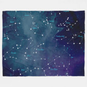 Sky Map Constellations Astronomie Fleece Deken (Voorkant (Horizontaal))