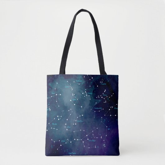 Sky Map Constellations Astronomie Tote Bag (Voorkant)