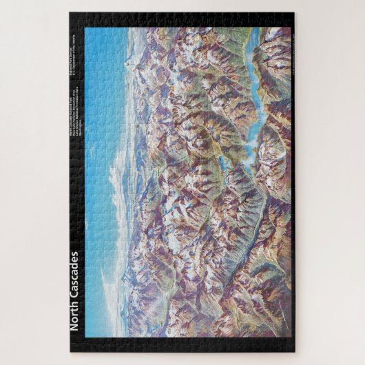 Sky Map of North Cascade National Park gelabeld Legpuzzel (Verticaal)