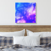 Sky met Clouds Abstract Foto in Blue en Paars Canvas Afdruk (Insitu (Slaapkamer))
