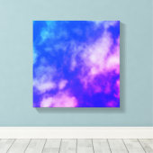 Sky met Clouds Abstract Foto in Blue en Paars Canvas Afdruk (Insitu (Houten vloer))