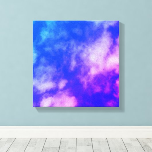 Sky met Clouds Abstract Foto in Blue en Paars Canvas Afdruk (Insitu (Houten vloer))