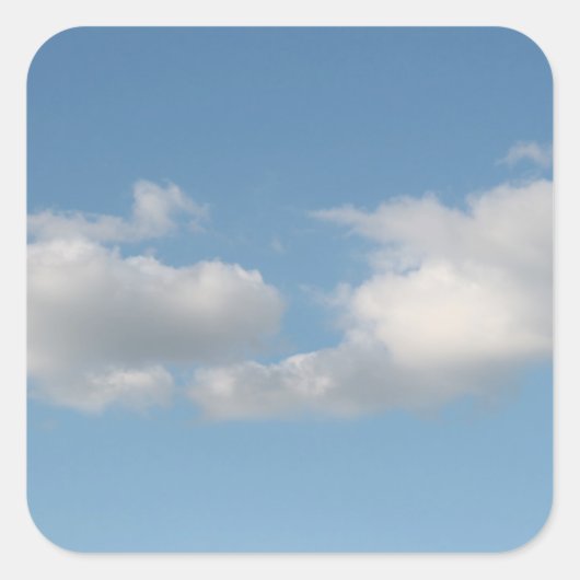 Sky met Clouds. Vierkante Sticker (Voorkant)